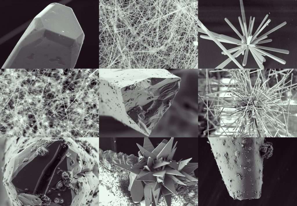 Microscopic view of controlled crystal growth