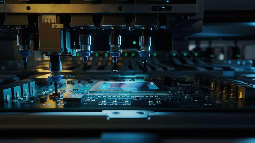Automatic pick and place machine quickly installs components on circuit board