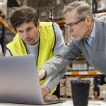 EMS operations manager conducting surplus component inventory audit and optimization