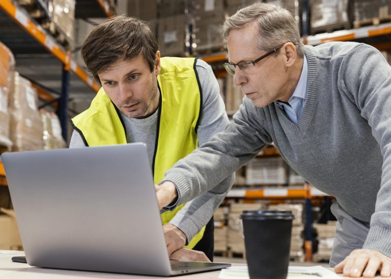 EMS operations manager conducting surplus component inventory audit and optimization