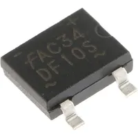 5x GENERAL SEMICONDUCTOR DF10M Diode Bridge - 1000V 1.5A, 4-Pin DIP (PCB Mount)